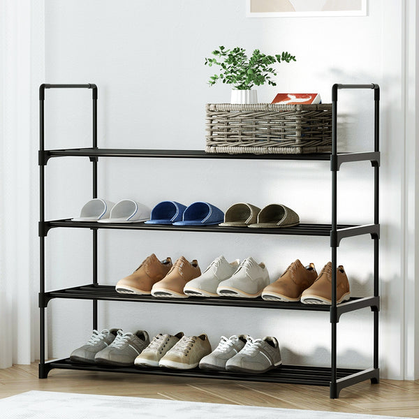 Artiss Shoe Rack Stackable 4 Tiers 80cm Shoes Shelves Storage Stand Black Tristar Online