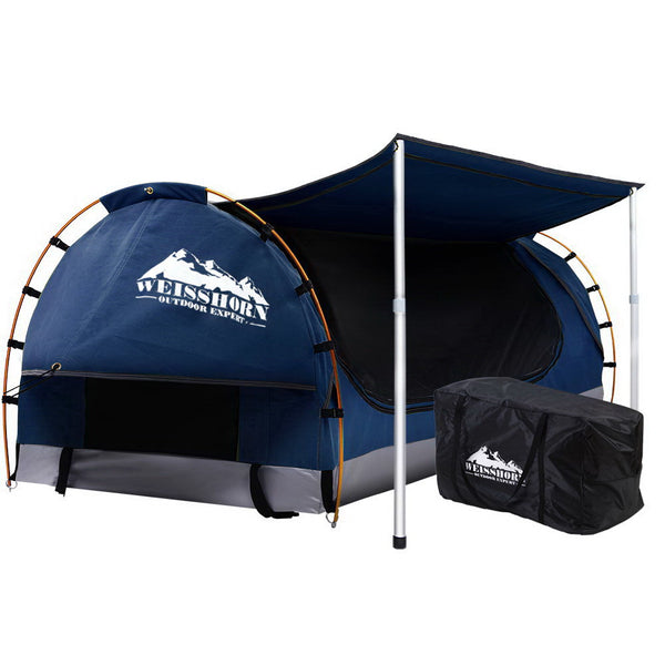 Weisshorn Double Swag Camping Swags Canvas Free Standing Dome Tent Dark Blue Tristar Online
