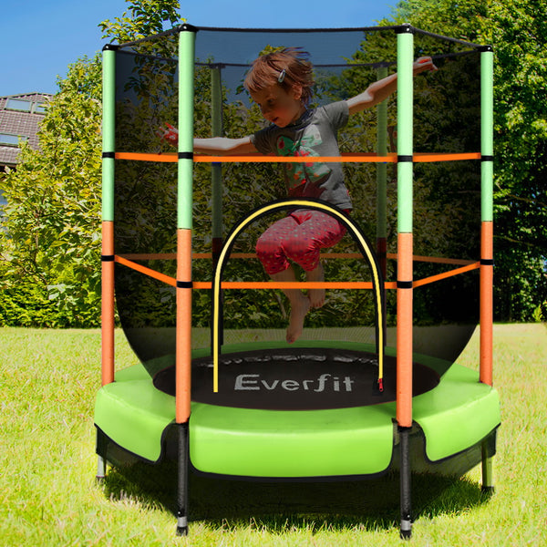 Everfit 4.5FT Trampoline for Kids w/ Enclosure Safety Net Rebounder Gift Green Tristar Online