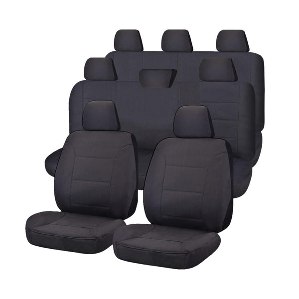 Seat Covers for TOYOTA LANDCRUISER 200 SERIES GXL - 60TH ANNIVERSARY VDJ200R-UZJ200R-URJ202R 11/2008 - ON 4X4 SUV/WAGON 8 SEATERS FMR CHARCOAL ALL TERRAIN Tristar Online