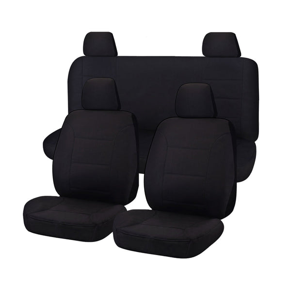 Seat Covers for NISSAN NAVARA D23 SERIES 1-2 NP300 03/2015 - 10/2017 DUAL CAB FR BLACK CHALLENGER Tristar Online