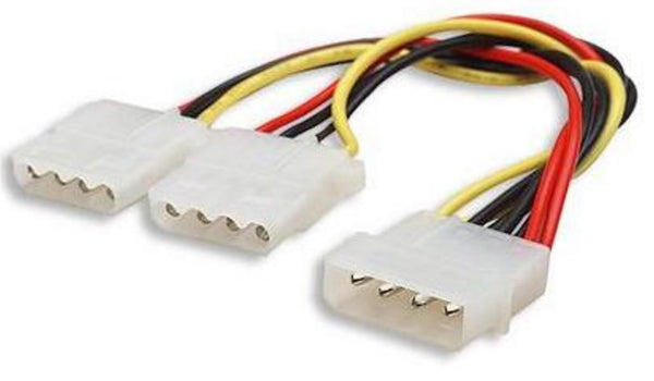 ASTROTEK Internal Power Molex Cable 20cm - 5.25' 4 pins Male to 2x 5.25' 4 pins Female 18AWG RoHS Tristar Online