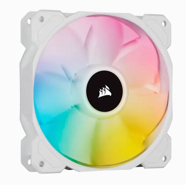 CORSAIR White SP120 RGB ELITE, 120mm RGB LED PWM Fan with AirGuide, Single Pack Tristar Online