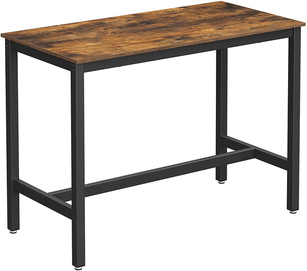 Bar Table with Solid Metal Frame and Wood Look, 120 x 60 x 90 cm Tristar Online