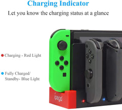 4 in1 Charger Station Stand for Nintendo Switch Joy-con with LED Indication Tristar Online