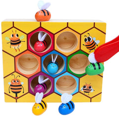 Wooden Bee Toddler Fine Motor Skill Toy - (Montessori Wooden Puzzle Early Learning Preschool Educational Kids) Tristar Online