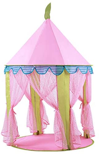 Princess Indoor Castle Playhouse Toy Play Tent for Kids Toddlers with Mat Floor and Carry Bag (Pink) Tristar Online