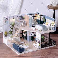 Dollhouse Miniature with Furniture Kit Plus Dust Proof and Music Movement - Cozy time Tristar Online