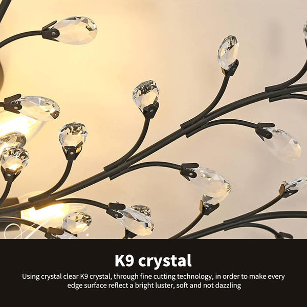 Crystal Chandelier LED Ceiling Light , 4 lights,  Black Tristar Online
