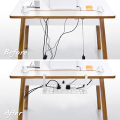 2 pack Under Desk Cable Management Tray, White Tristar Online