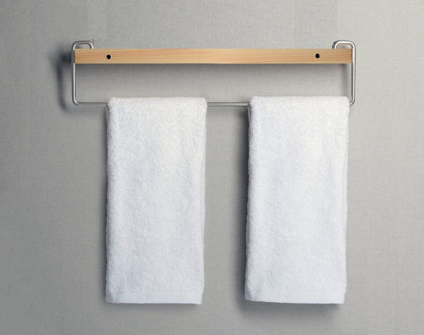 Wall Mount Solid Wood Shelf with Towel Rack Bar Holder Bathroom Organizer Hanger Tristar Online