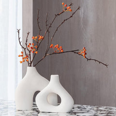 Ceramic Set of 2 Modern White Vases for Home D�cor Tristar Online
