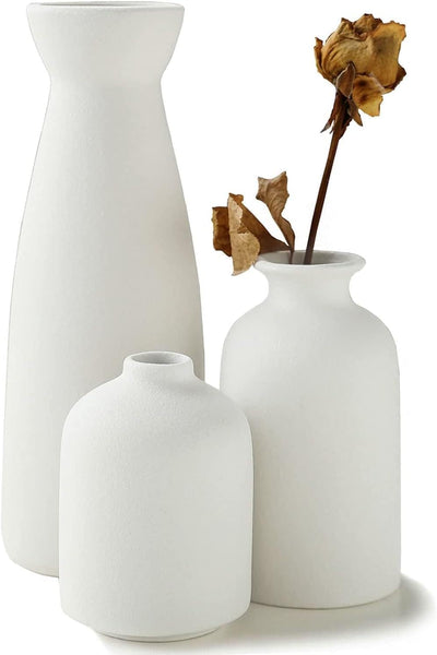Ceramic Set of 3 Modern White Vases for Home D�cor Tristar Online