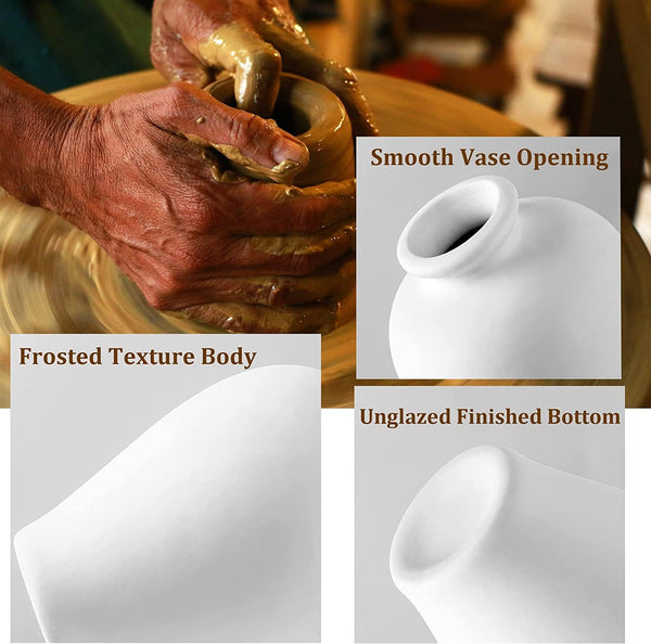 Ceramic Set of 5 White Vases for Home D�cor Tristar Online