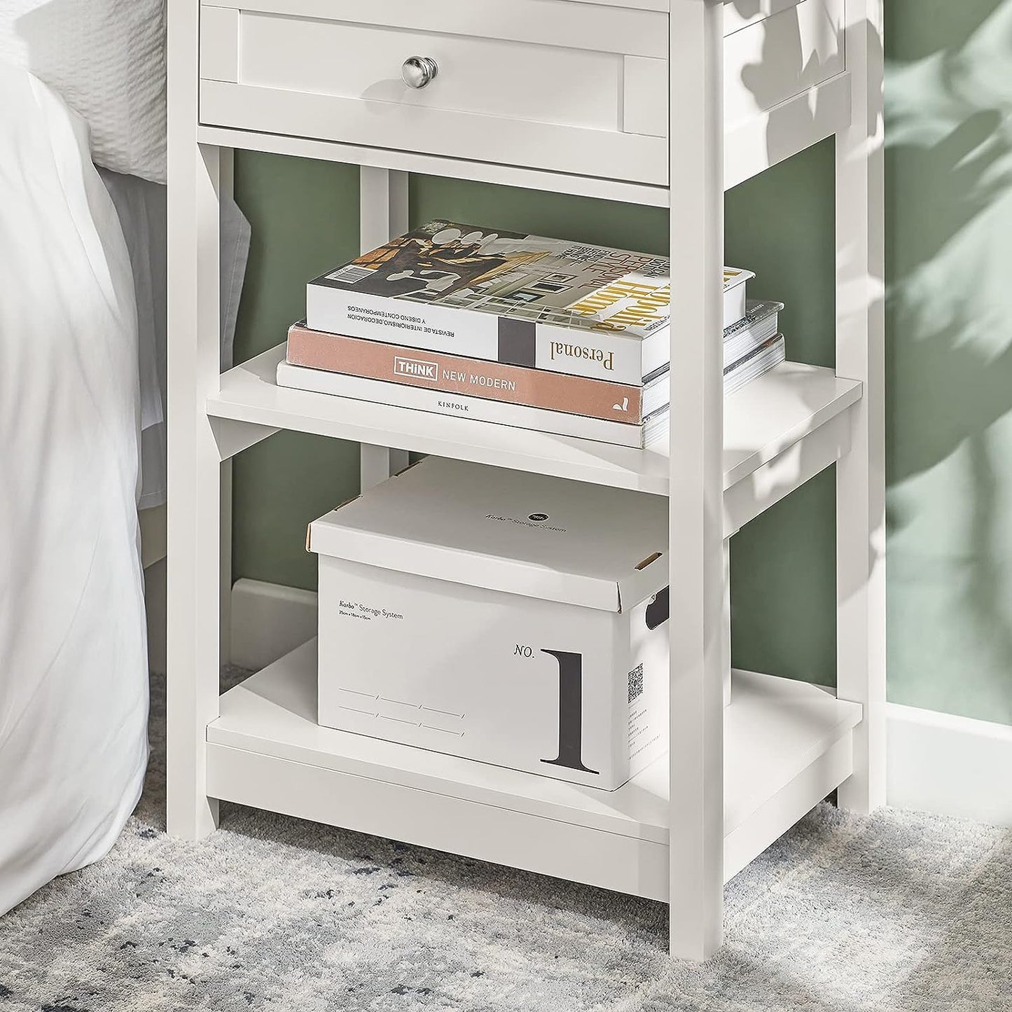 Bedside Table with Drawer Shelves Tristar Online