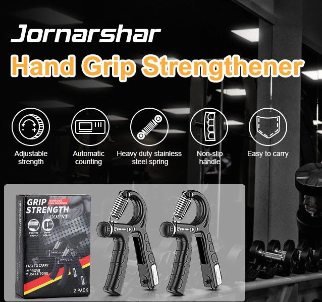 2 Pack Adjustable Hand Grip Strengthener for Hand Grip Strength and Wrist Rehabilitation (Resistance 5-60 kg) Tristar Online