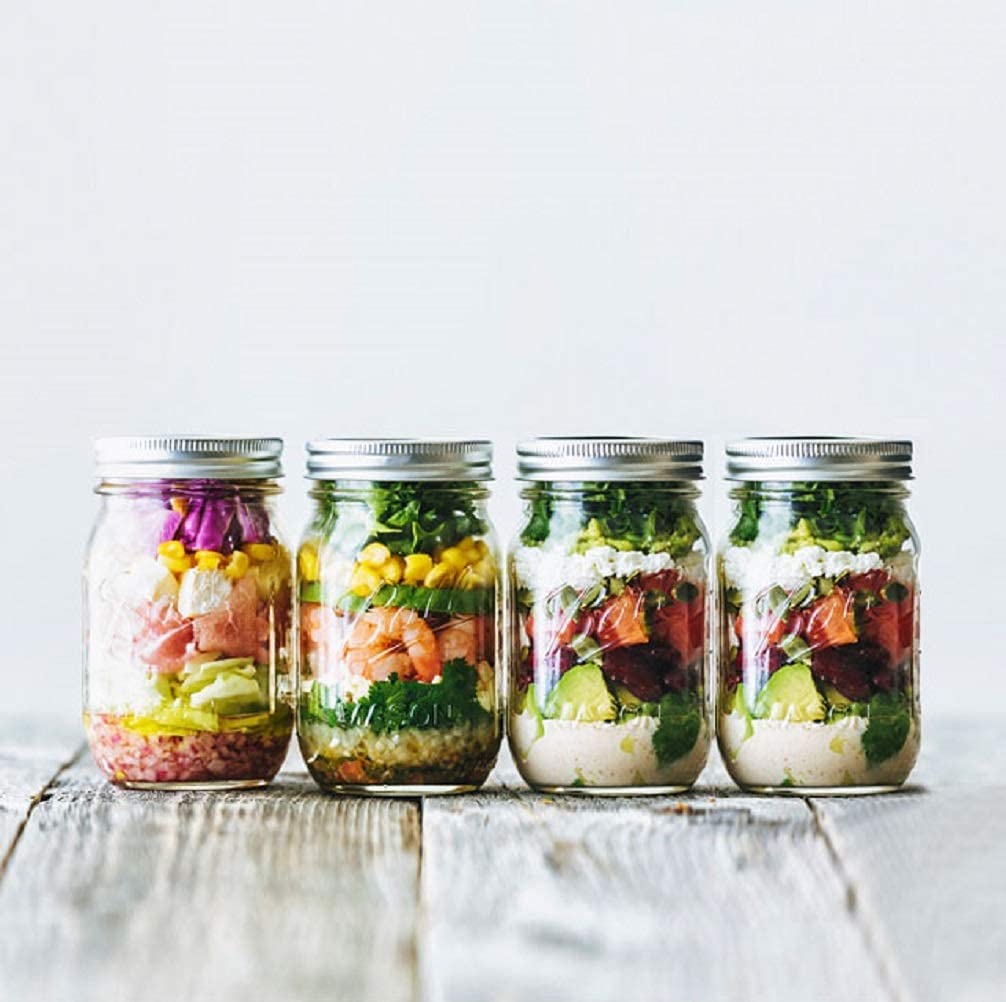 12 Pieces Canning Jars - 480ml Mason Jar Empty Glass Spice Bottles with Airtight Lids and Labels Tristar Online