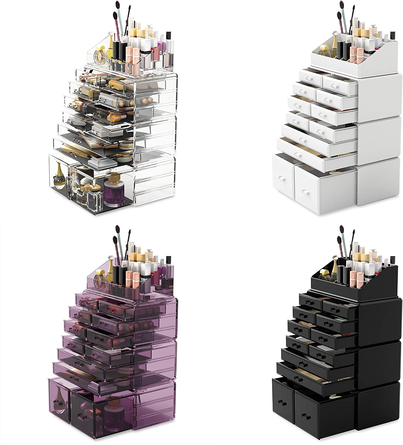 Makeup Cosmetic Organizer Storage with 12 Drawers Display Boxes (Black) Tristar Online