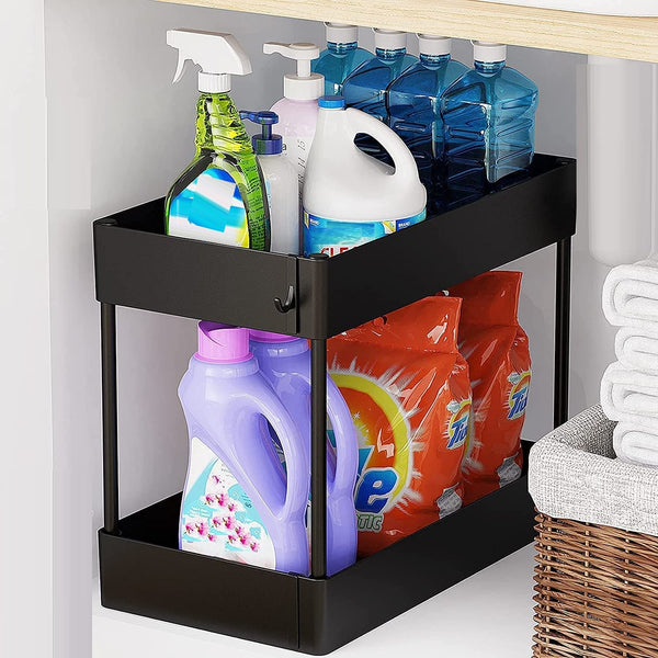 2 Tier Multi-Purpose Under Sink Organizer Shelf Storage Rack for Bathroom and Kitchen Tristar Online