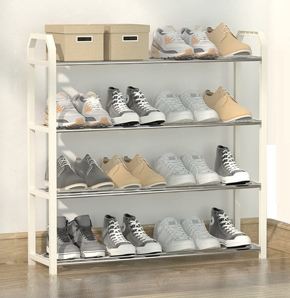 4 tier Shoe Rack Storage Organiser (White) Tristar Online