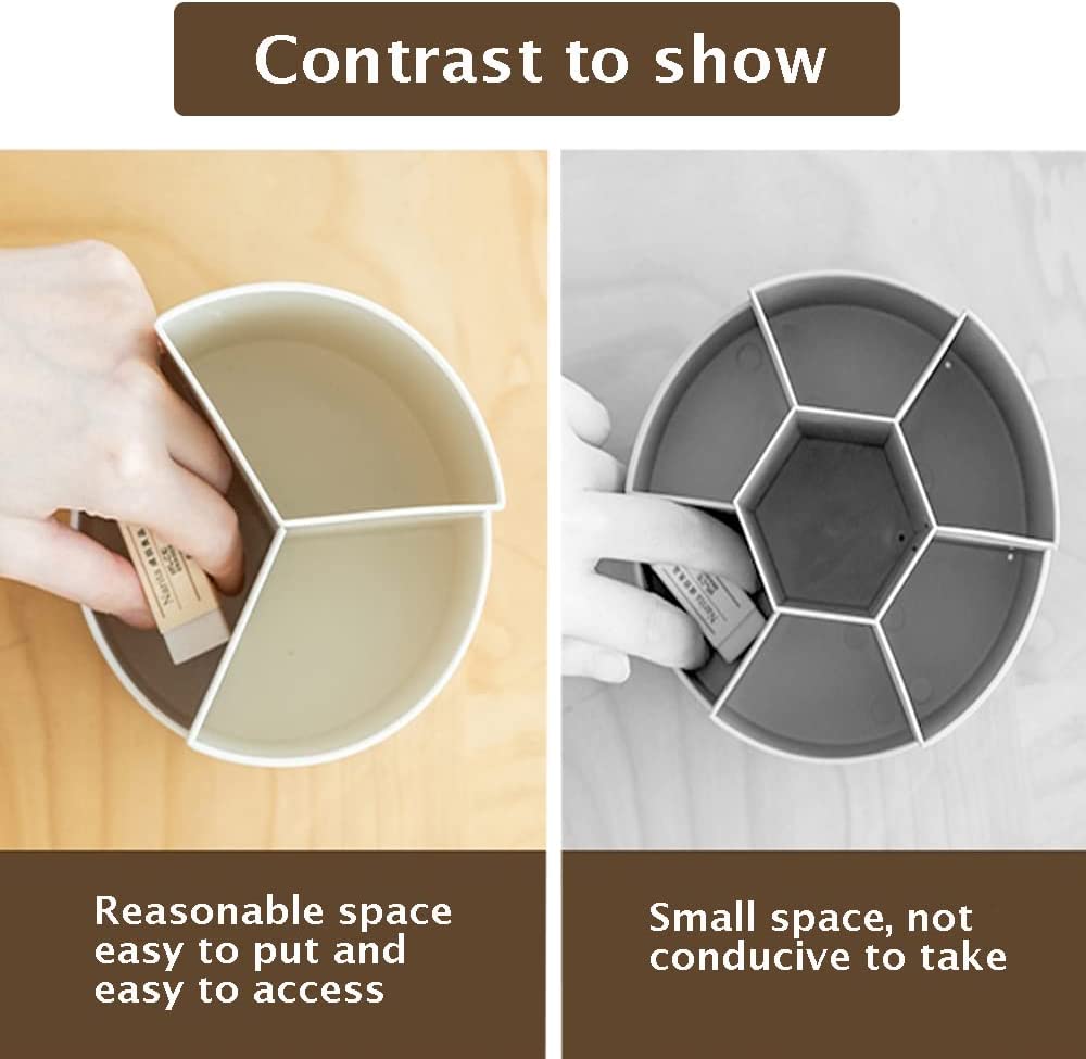 360 degree rotating multi-functional pen holder with 3 separate layer for office desk organiser (White) Tristar Online