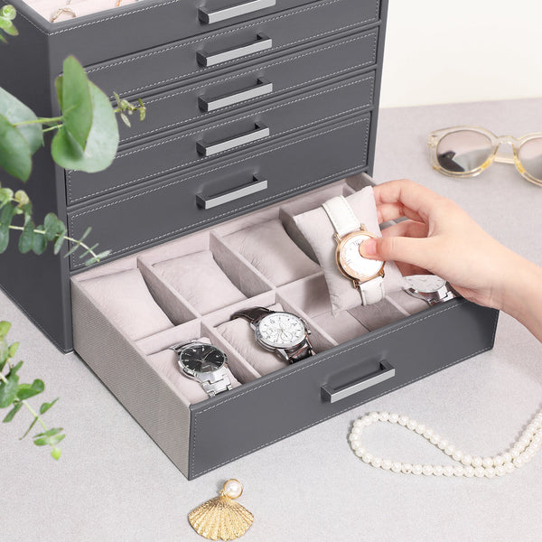 Jewellery White Box, 6 Layers,  5 Drawers Tristar Online