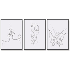 60cmx90cm Couples 3 Sets Black Frame Canvas Wall Art Tristar Online