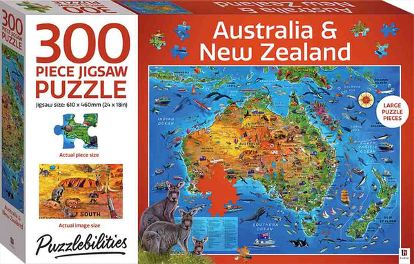 Puzzlebilities 300 Piece Jigsaw: Australia and New Zealand Map Tristar Online