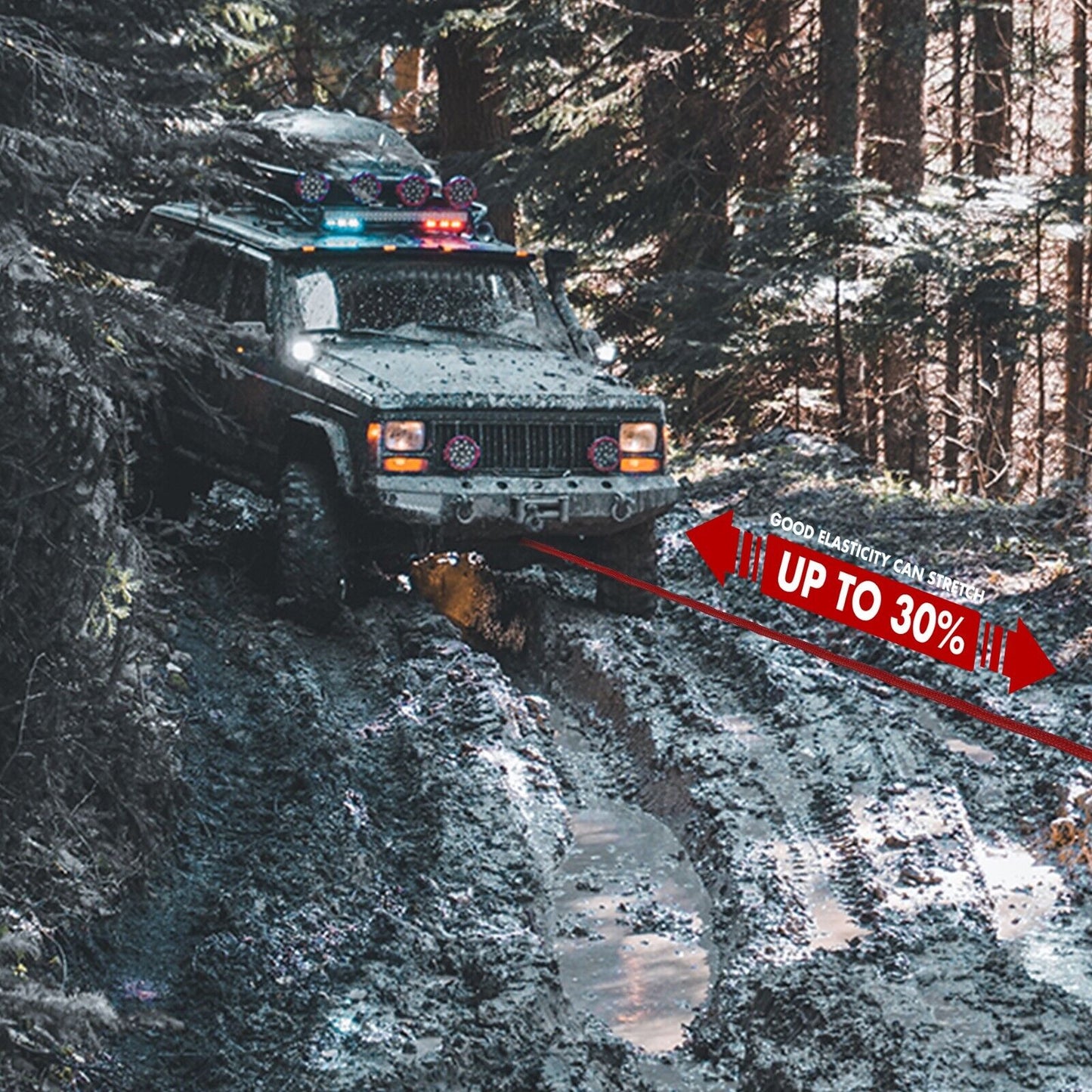 X-BULL Kinetic Rope 22mm x 9m Snatch Strap Recovery Kit Dyneema Tow Winch Tristar Online