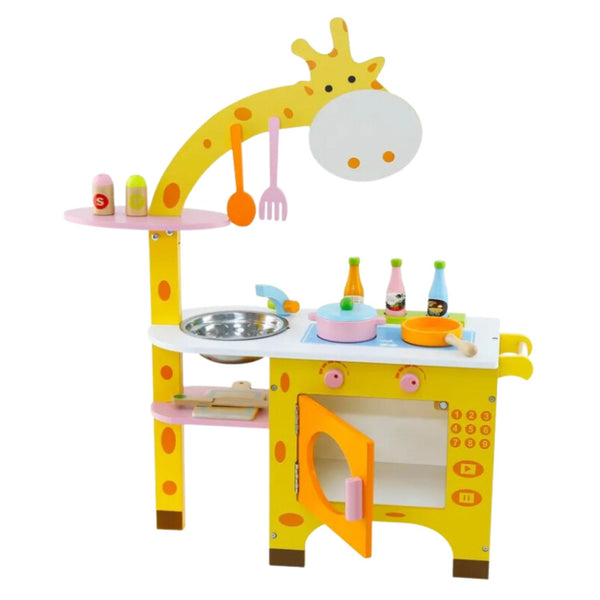 EKKIO Wooden Kitchen Playset for Kids (Giraffe Shape Kitchen Set) EK-KP-102-MS Tristar Online
