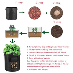 NOVEDEN 5 Packs 10 Gallon Plant Grow Bags with Window Flap (Dark Green) NE-PB-104-KJ Tristar Online