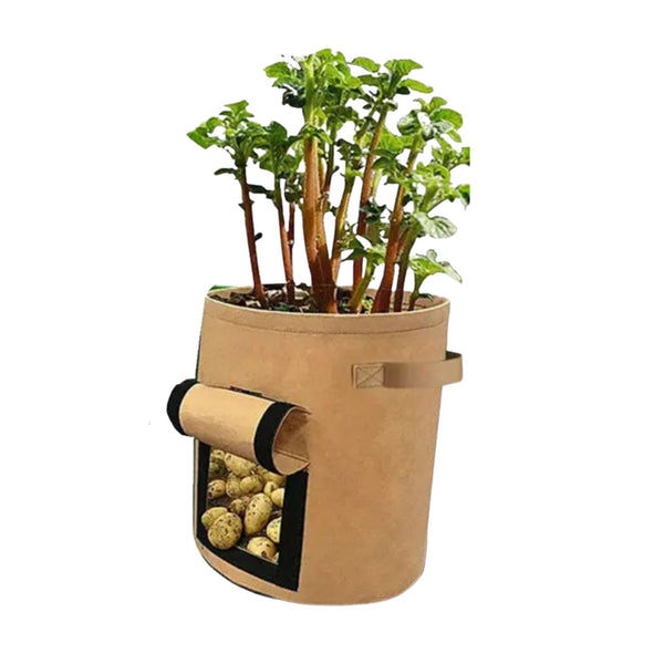 NOVEDEN 5 Packs 10 Gallon Plant Grow Bags with Window Flap (Brown) NE-PB-105-KJ Tristar Online