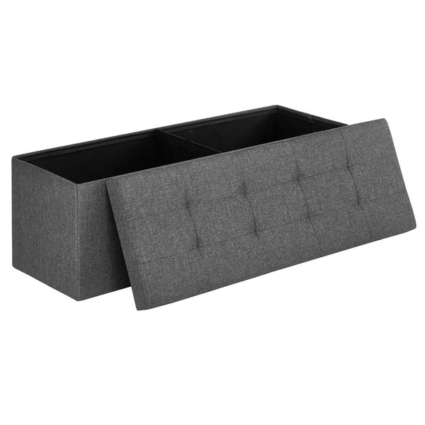 SONGMICS 110cm Folding Storage Ottoman Bench Foot Rest Stool Dark Gray Tristar Online