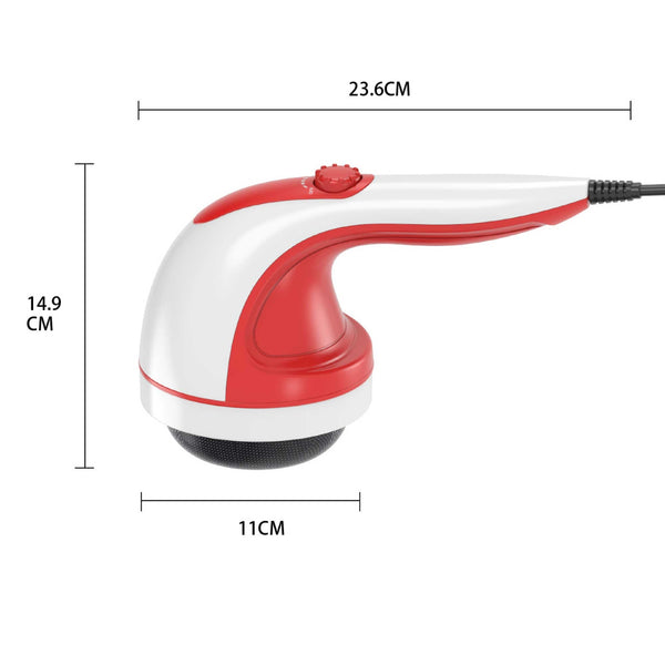 Handheld Vibration Massager Red - 4 Interchangeable Heads Adjustable Speed Tristar Online