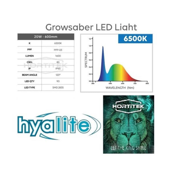 Growsaber Hydroponic Led Lights Grow Light Hydro Plant Growing 20W 6500K 600mm Tristar Online