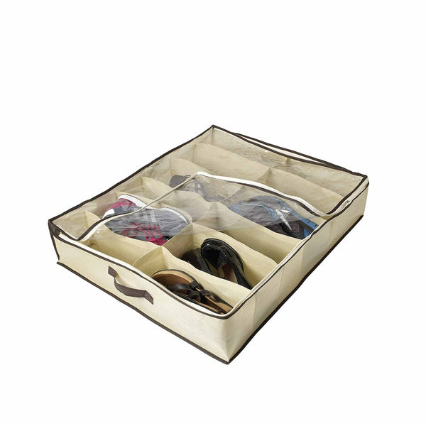 Shoe Organiser 12 Pair Under Bed Storage Zippered Breathable Wardrobe Closet Bag Tristar Online