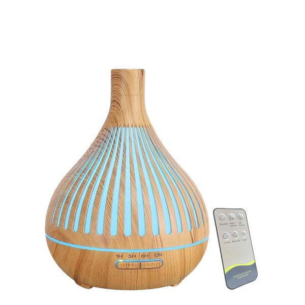 Essential Oil Aroma Diffuser and Remote - 400ml Narrow Top Wood Mist Humidifier Tristar Online