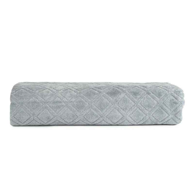 Premium Velour Diamond Design Jacquard Bath Towel (Grey) Tristar Online