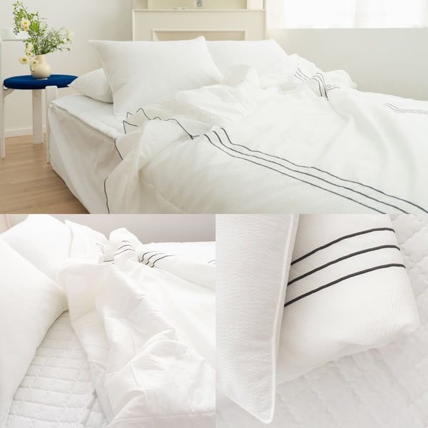 Saesom Double White Flua Snow Comforter Set Cool Lightweight Quilt Bedspread Bedding Coverlet Tristar Online
