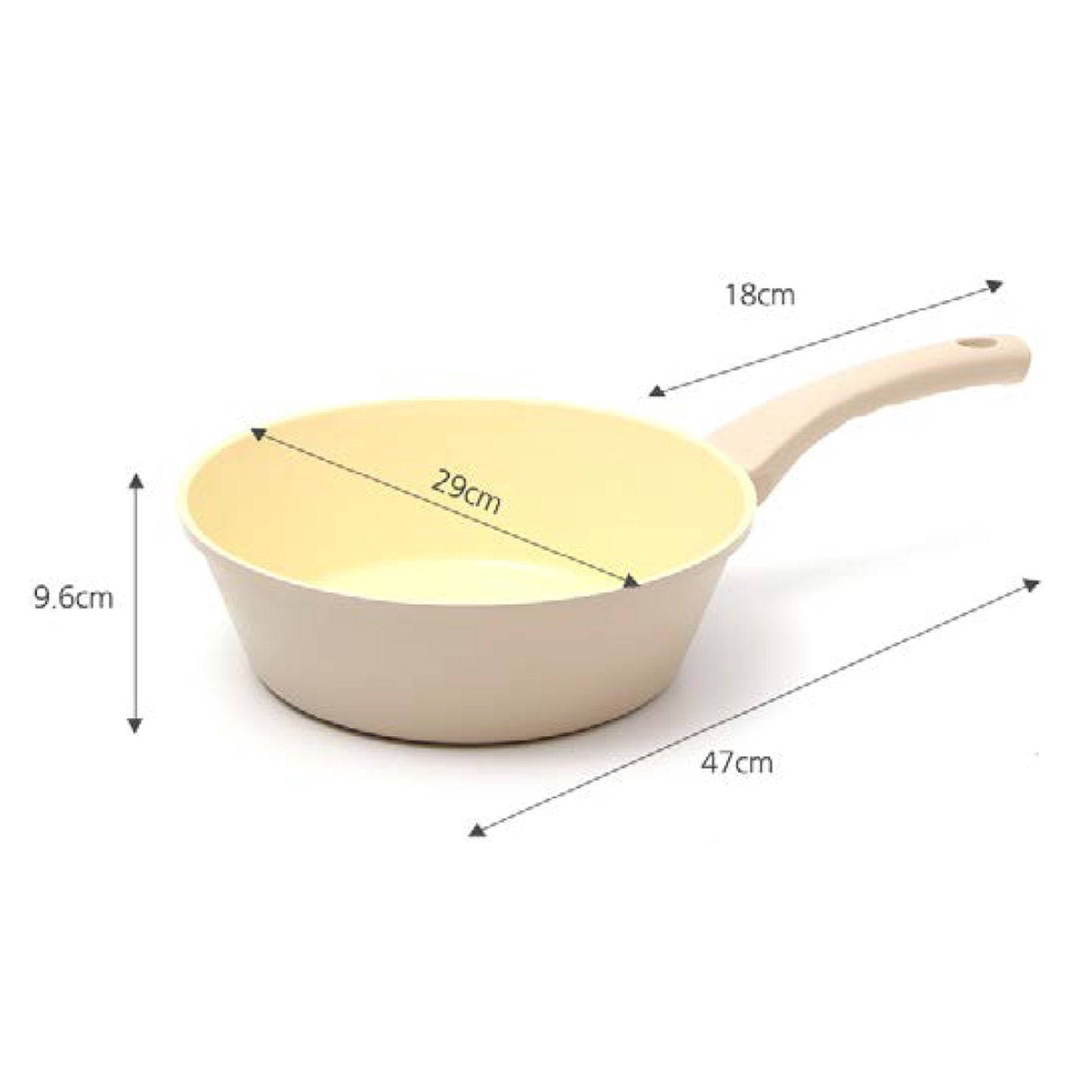 Giorno Felice 28cm Beige IH Wok Pan Ceramic Non-Stick Stir Frypan Induction Tristar Online