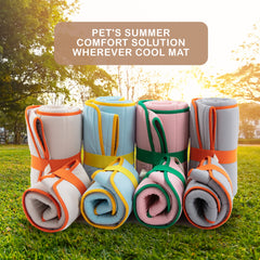 Banhamsisun L Beige Pet Dog Cooling Mat Non-Slip Travel Roll Up Cool Pad Bed Outdoor Tristar Online