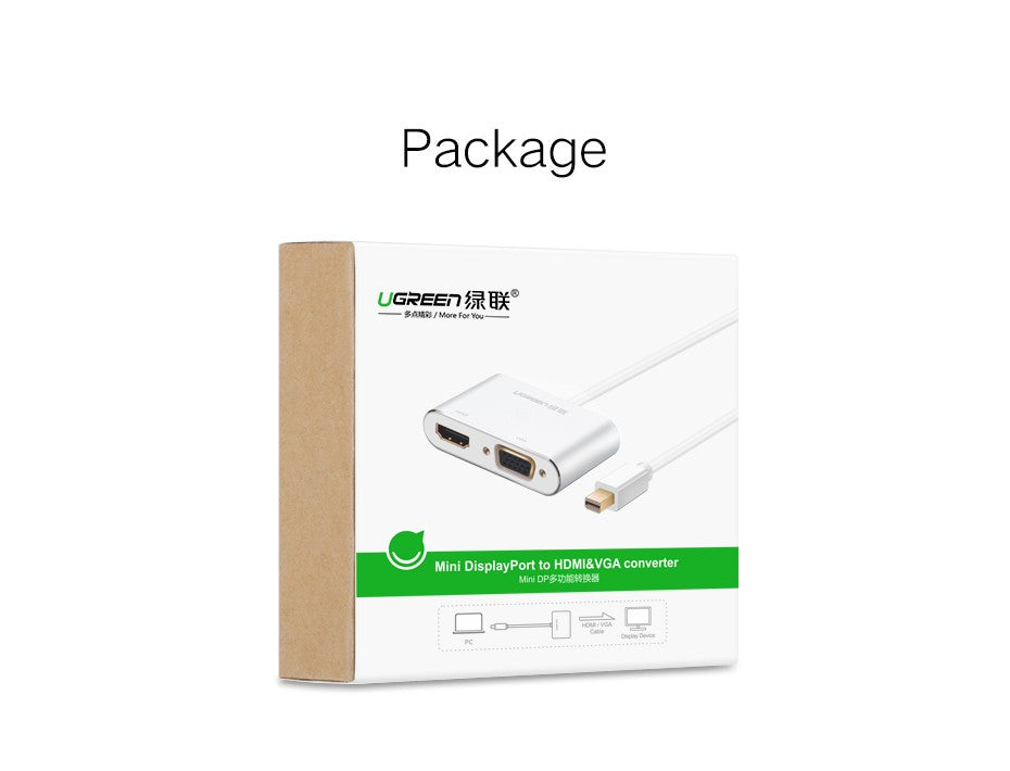 UGREEN Mini DP to HDMI/VGA converter Silver (20421) Tristar Online