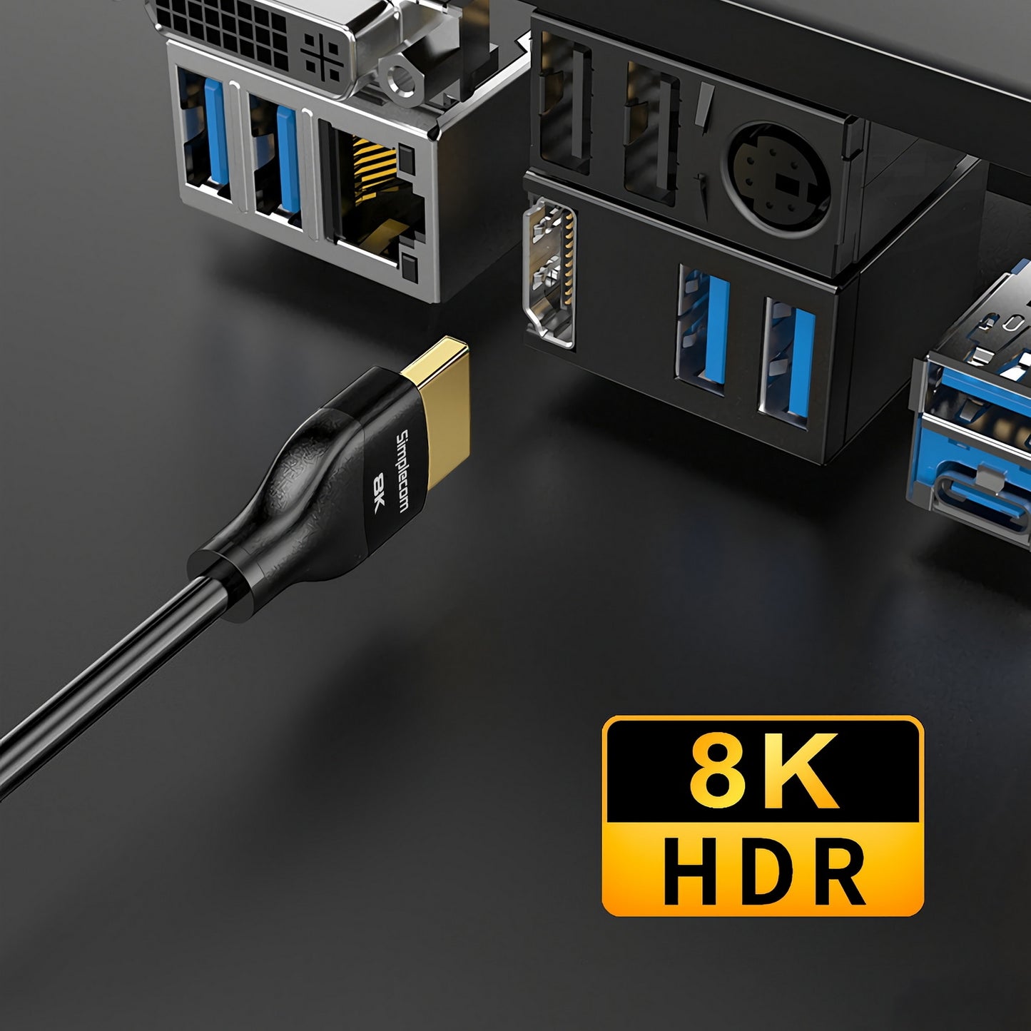 Simplecom CAH530 Ultra High Speed HDMI 2.1 Cable 48Gbps 8K@60Hz Slim Flexible 3M Tristar Online