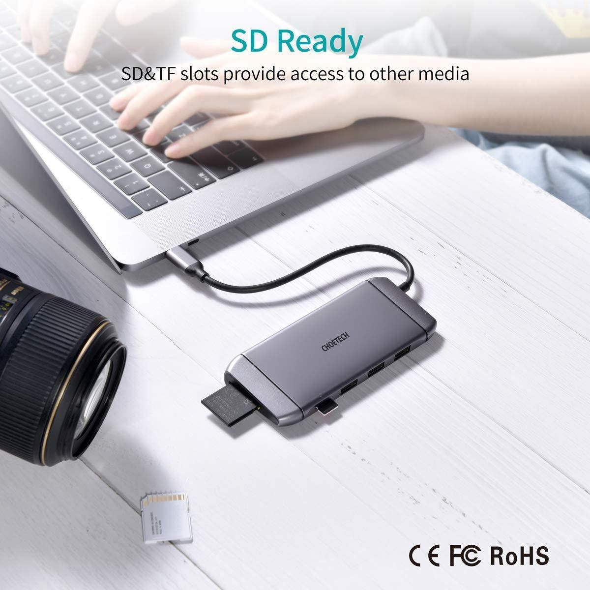 CHOETECH HUB-M15 USB-C 9-in-1 Multifunction Adapter Tristar Online