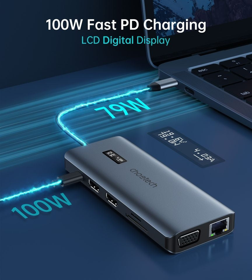 CHOETECH HUB-M26 12-in-1 USB-C Multiport Adapter Tristar Online