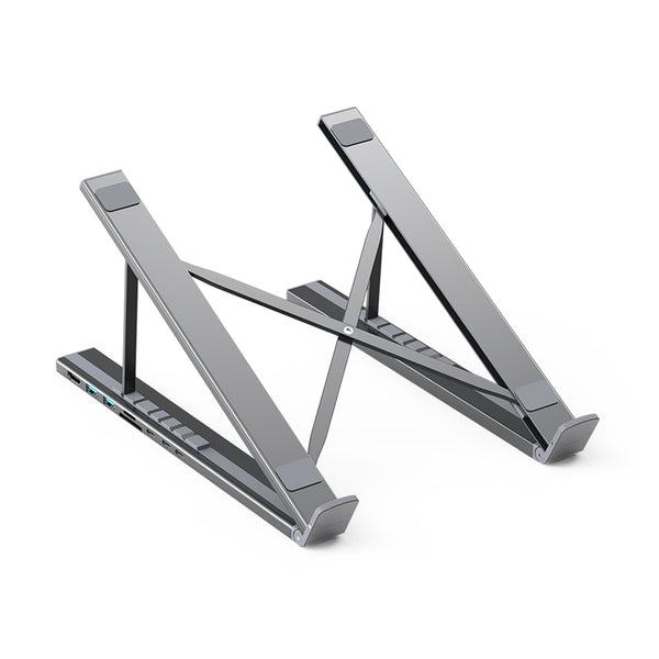 CHOETECH HUB-M48 7-in-1 Hub + Foldable Laptop stand USB-C to HDMI 4K/USB-A/TF&SD/USB-C with PD Charging Tristar Online