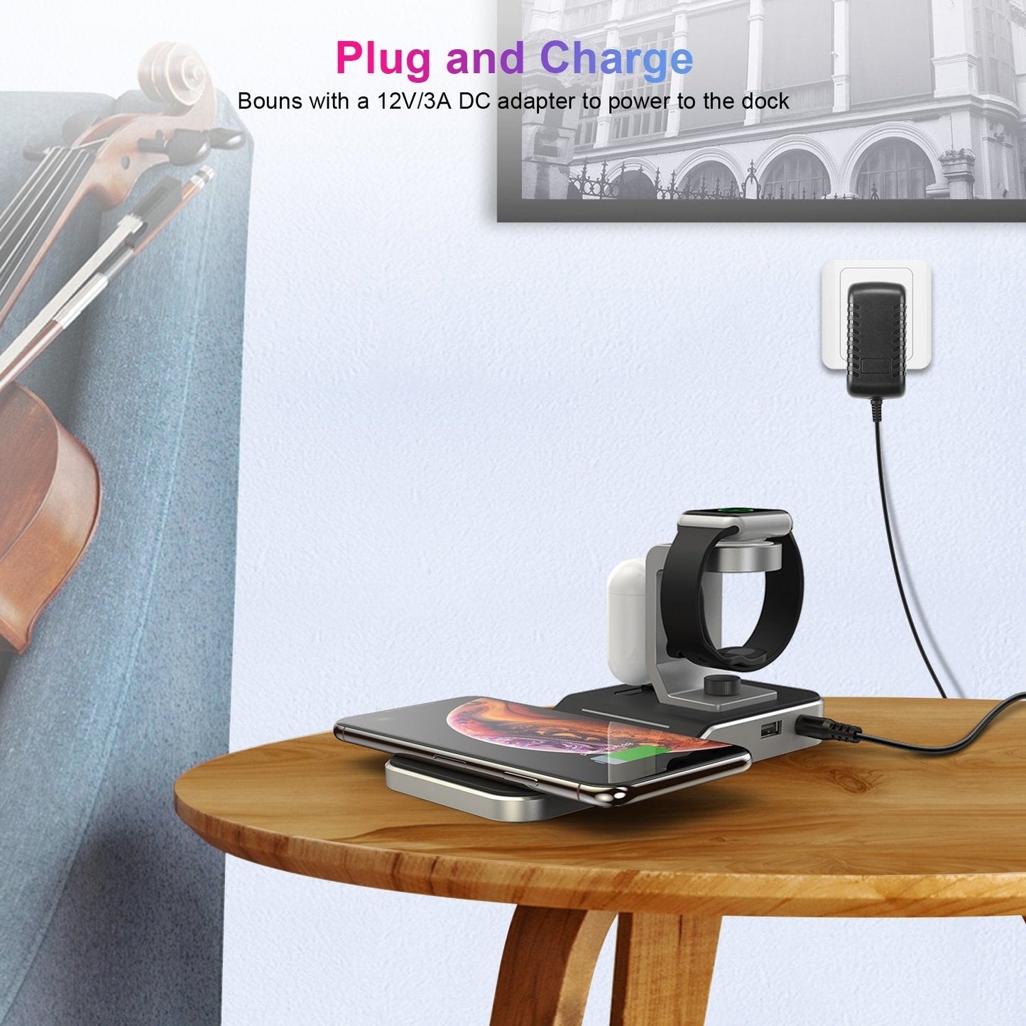CHOETECH T316 4-in-1 Wireless Charging Station for iPhone/Apple Watch/iPod and all Qi Wireless Cell phones Tristar Online