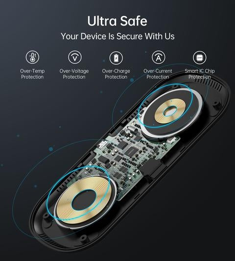 Choetech T570-S 2-in-1 Wireless Charger, 10W Max Wireless Charging Pad with Adapter for Galaxy Watch Tristar Online