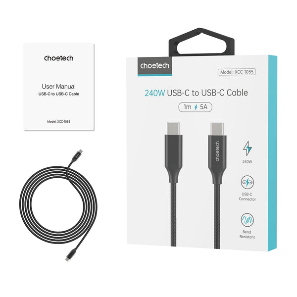 CHOETECH XCC-1036 USB-C M to M PD3.1 240W Super Fast Charging Cable 2M Tristar Online