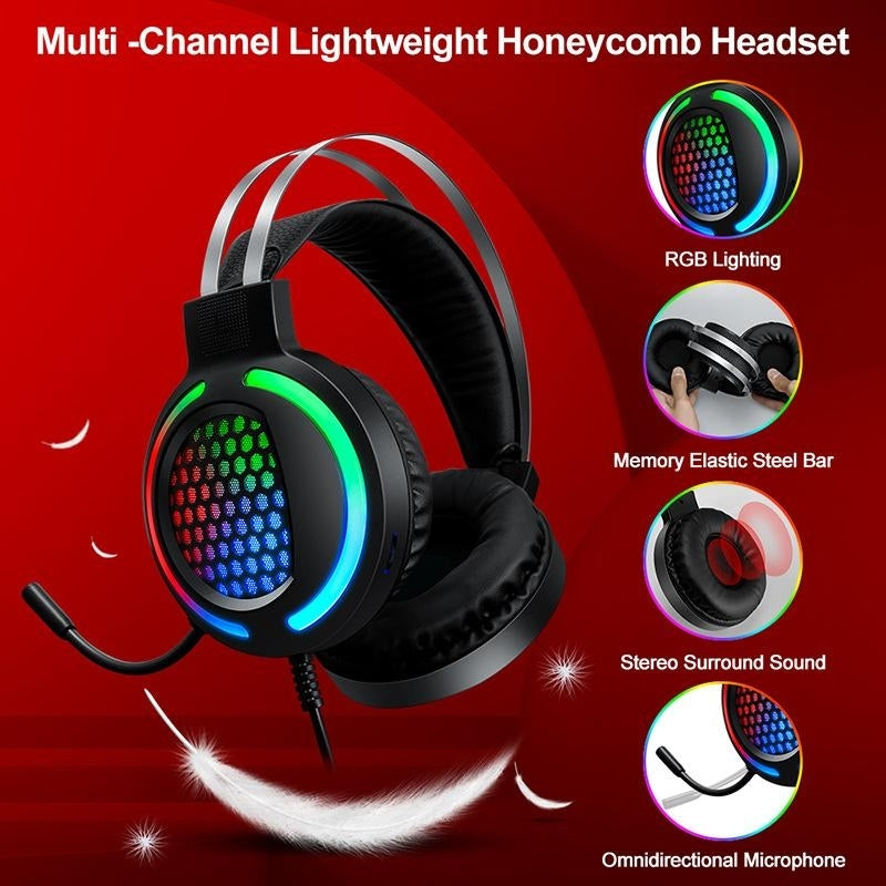 T-Wolf TF400 4-pcs Rainbow Keyboard/Mouse/Headphone/Mouse Pad Kit Set Tristar Online